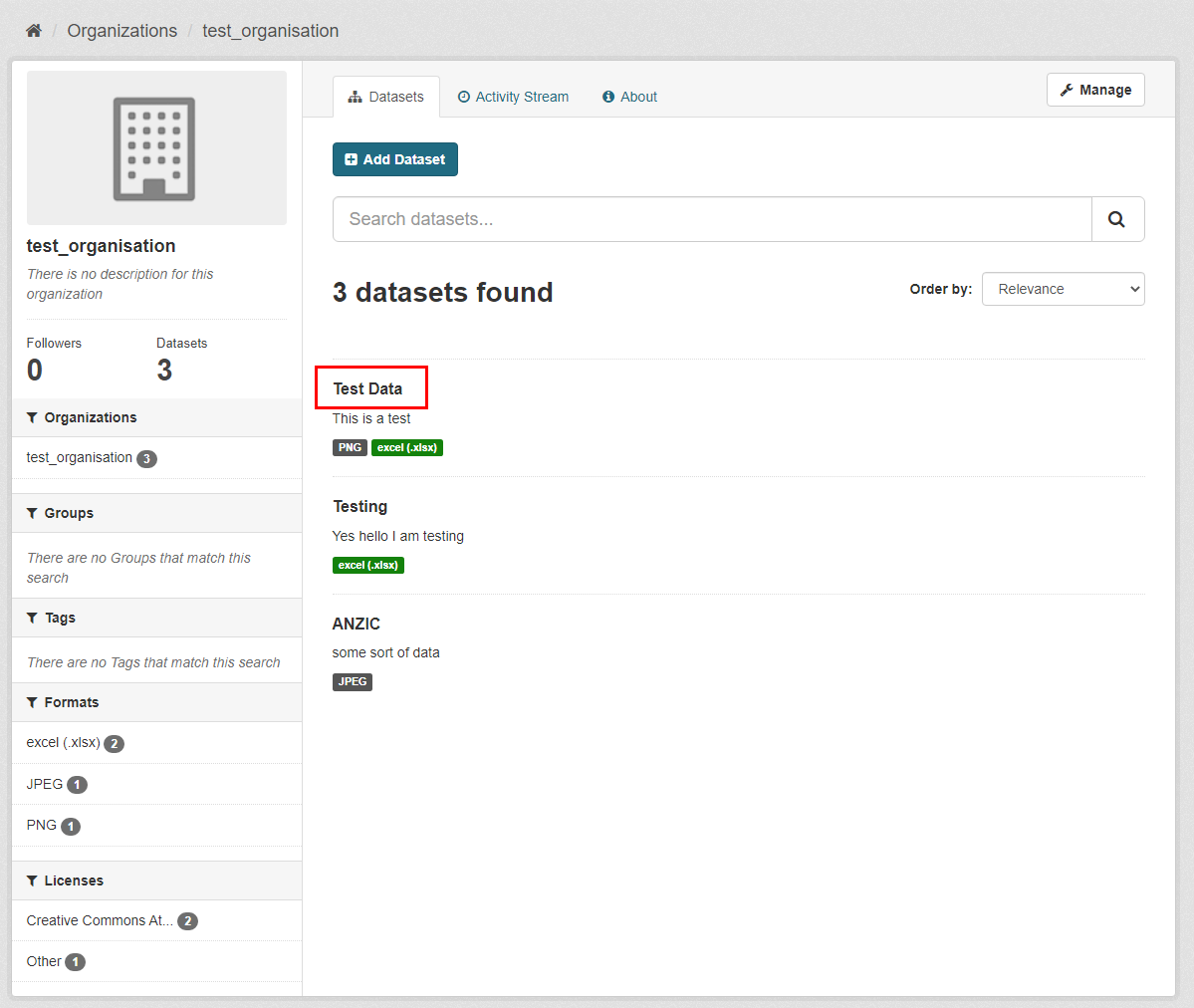 the data custodian has selected one of their own datasets after logging in to their organisation page on data.gov.au